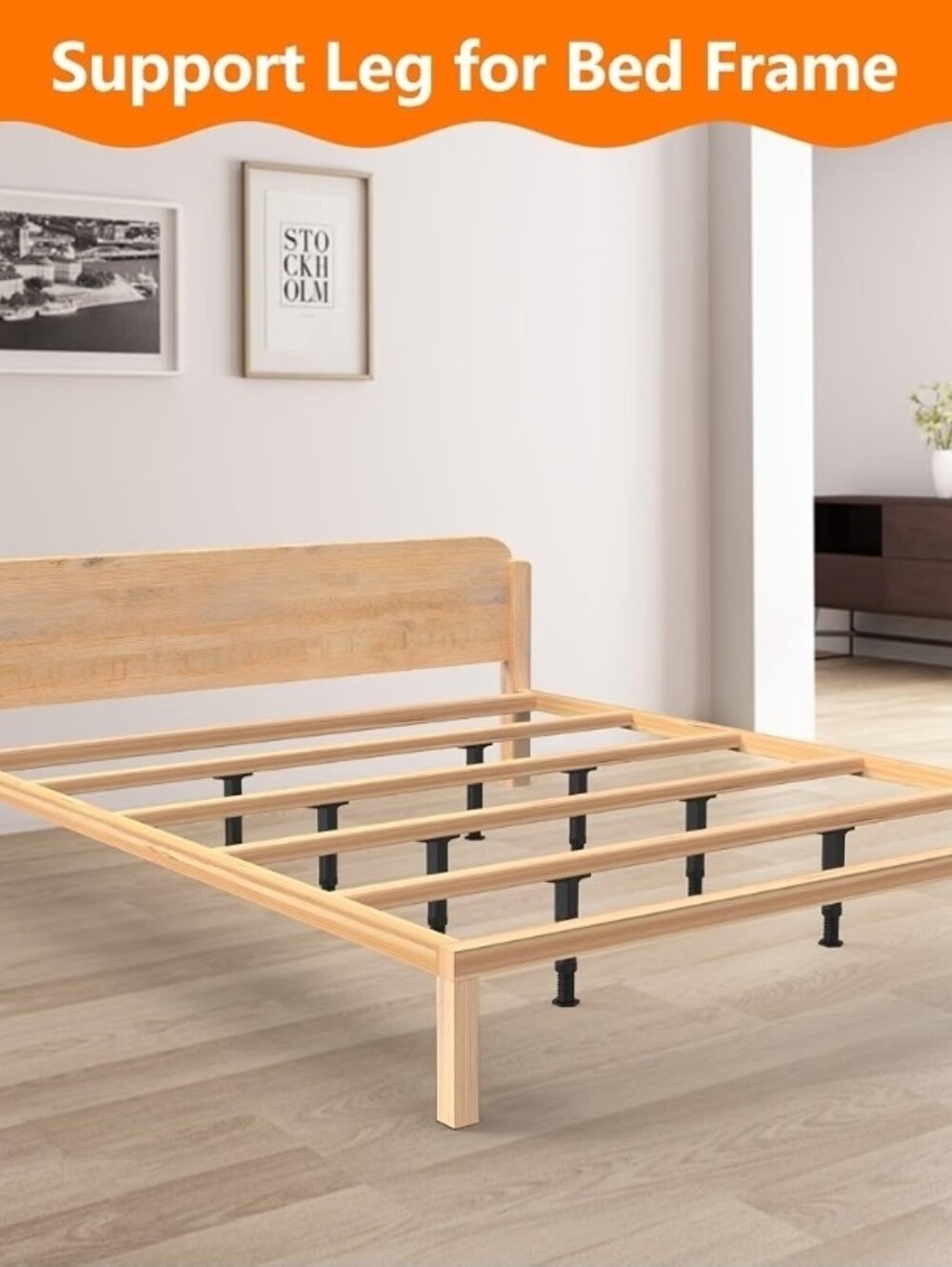 8PCS Adjustable Bed Frame Support Legs Heavy Duty Furniture Slat Center Support